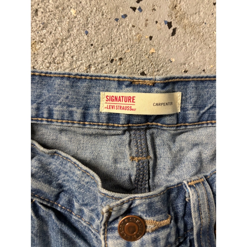 Signature by Levi Strauss Mens Carpenter Jeans Light Wash Blue W34 L32 Utility - Picture 3 of 5
